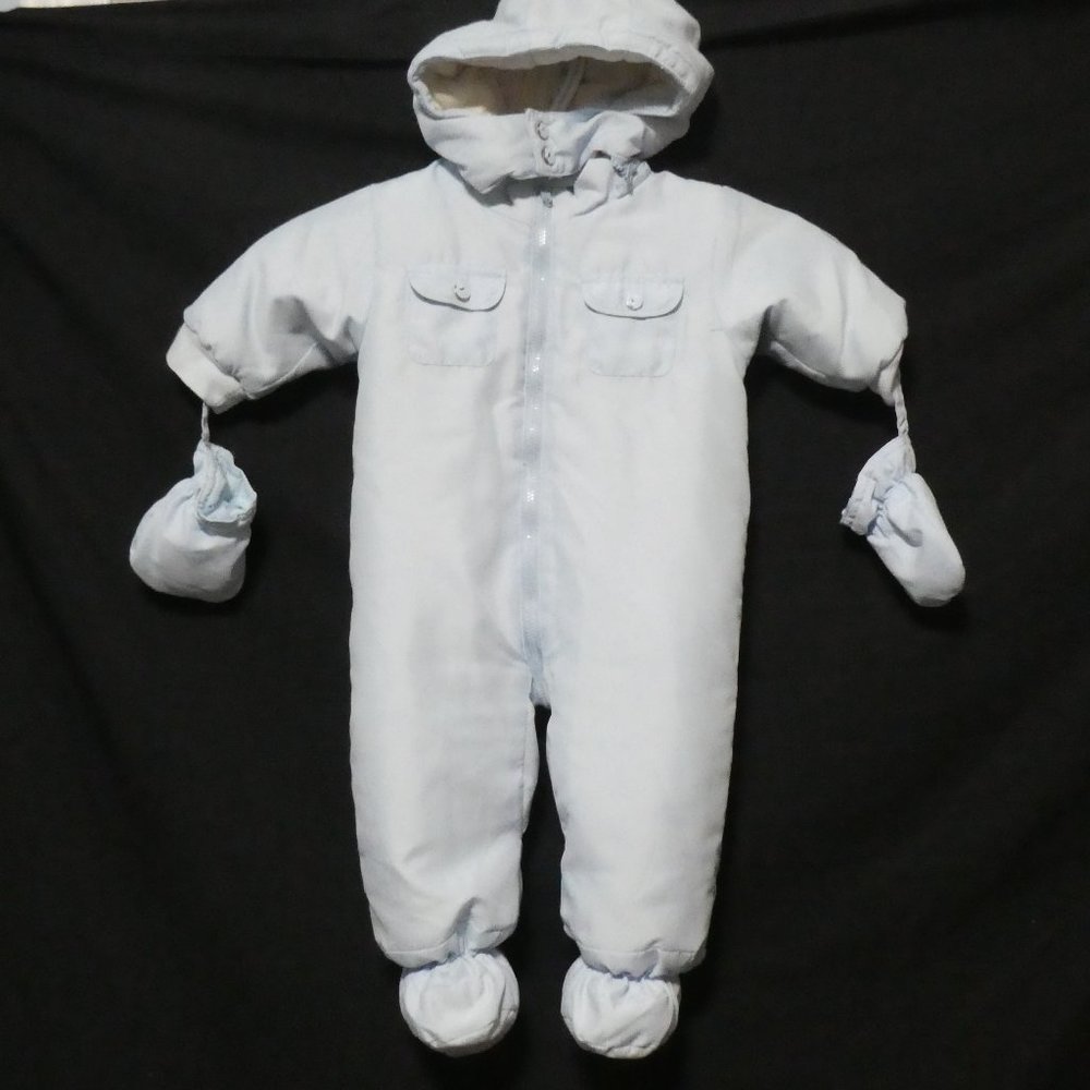 ABSORBA | 6-9 months | Infant Zip-Up Light Blue Padded Snowsuit